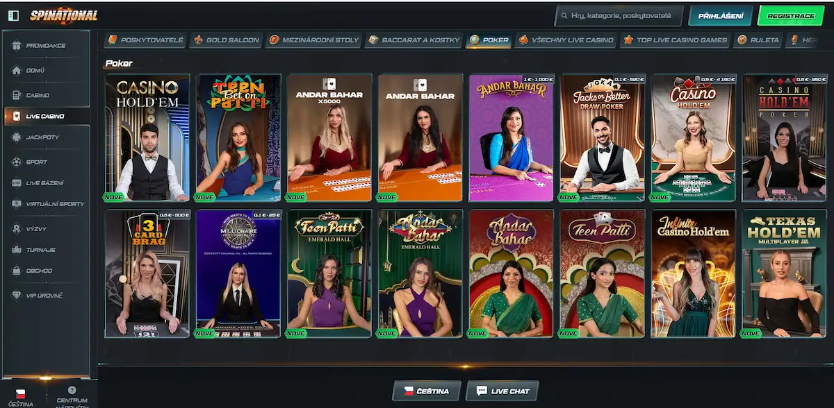 Pokerové varianty ve Spinational Casino